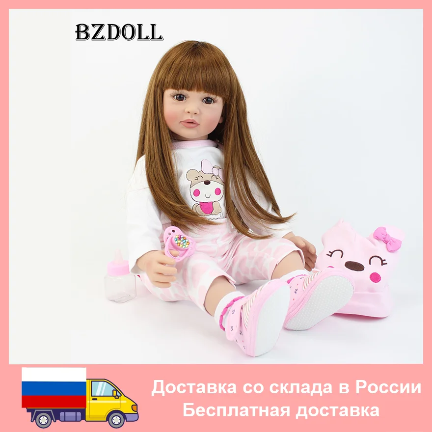 

GUESSBELLY Two Versions 60CM/55CM Baby Reborn Doll Soft Silicone Princess Toddler Alive Girl Lovely Birthday Gift Play House Toy