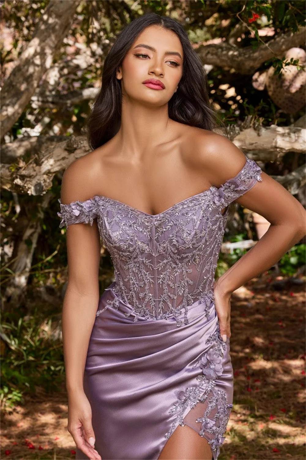 Robe de Soirée Perlée Personnalisée avec Fente Latérale, Corsage Sexy en Satin Froncé, Dos aux, Bal de Sirène