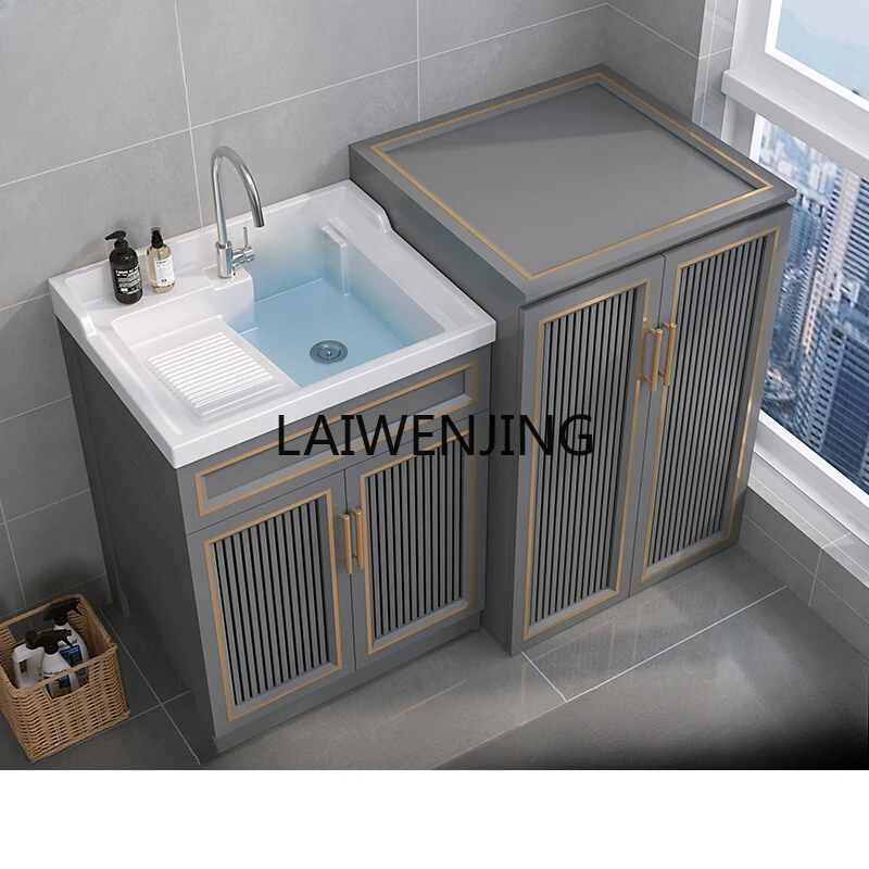 SGF space aluminum balcony laundry cabinet significant other sink integrated washbasin cabinet