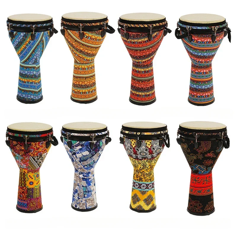 Large 12 Inches Djembe Drum Imitation Animal Skins Adult African Drums PVC Tambourine Portable Musical Instruments Percussion