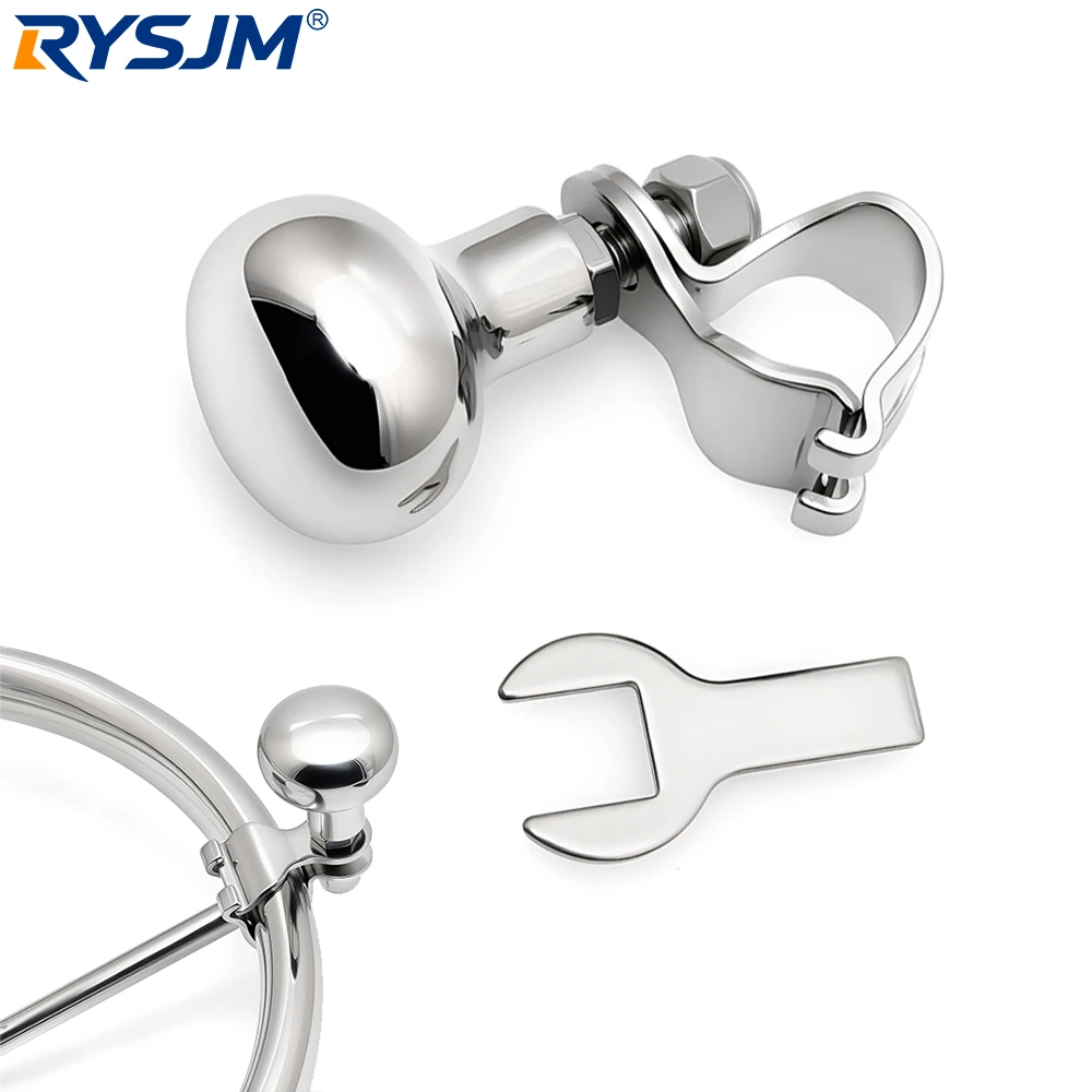 

316 Stainless Steel Boat Steering Wheel Knob Spinner Booster Ball Handle 360° Rotation Power Assist Marine Yacht Accessories
