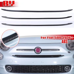 For Fiat 500 2016+ ABS Matt black front bumper trim front center grille decorative cover car exterior modification accessories