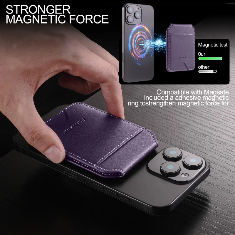 กระเป๋าใส่บัตรแบบพับได้ Magsafe สุดหรู ดีไซน์ทันสมัย สำหรับทุกเพศ ทำจากหนัง PU พร้อมแม่เหล็ก สำหรับ Apple iPhone 17 Pro Max