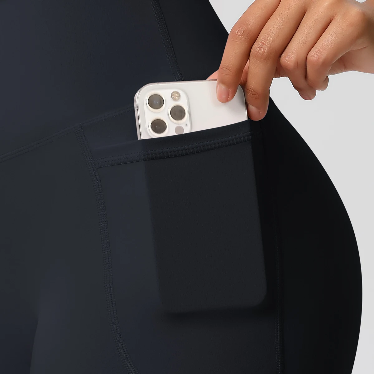 Damen-Sportshorts mit Taschen, Yoga-Leggings-Shorts, Squat-Proof, Hohe Taille, Fitness-Tights, Schnelltrocknend, für Radfahren, Workout und Gym – Detail 11