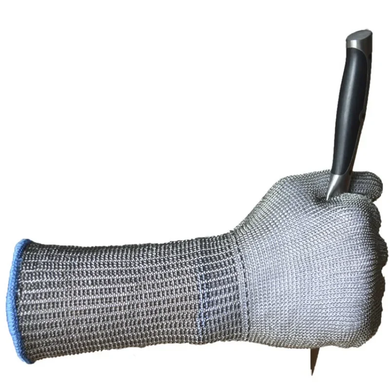 Long Stainless Steel Wire Gloves Food Grade Anti-Cut Meat Metal Iron Labor Protection Anti-Cut Gloves Grade 5
