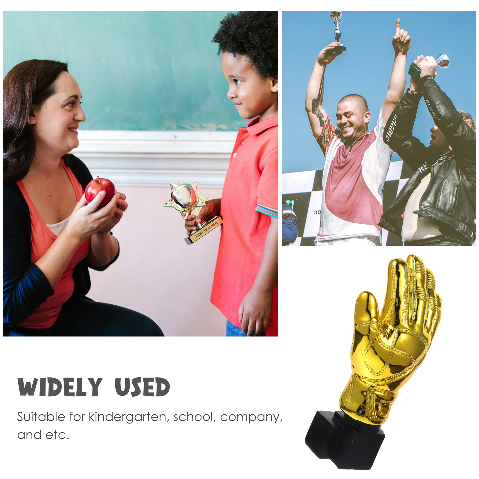 Goalkeeper Award Trophy Winner Trophys for School Racing Gloves Trophies Reward Golden Ball Balloon Children Cup