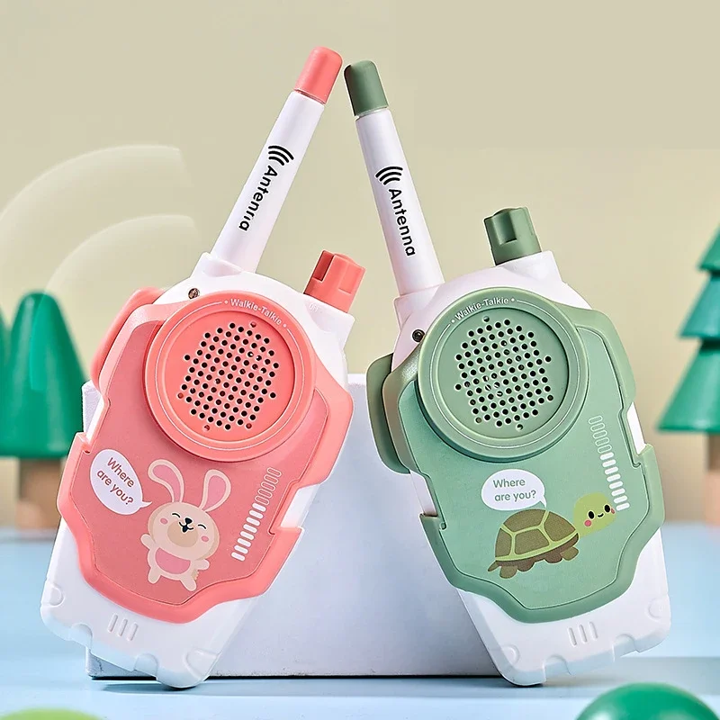 

2 Pack Kids Walkie Talkie Cartoon Wireless Walkie Talkie 300/500M Portable Radio Toy Remote Spy Gadget Outdoor Hiking Camping