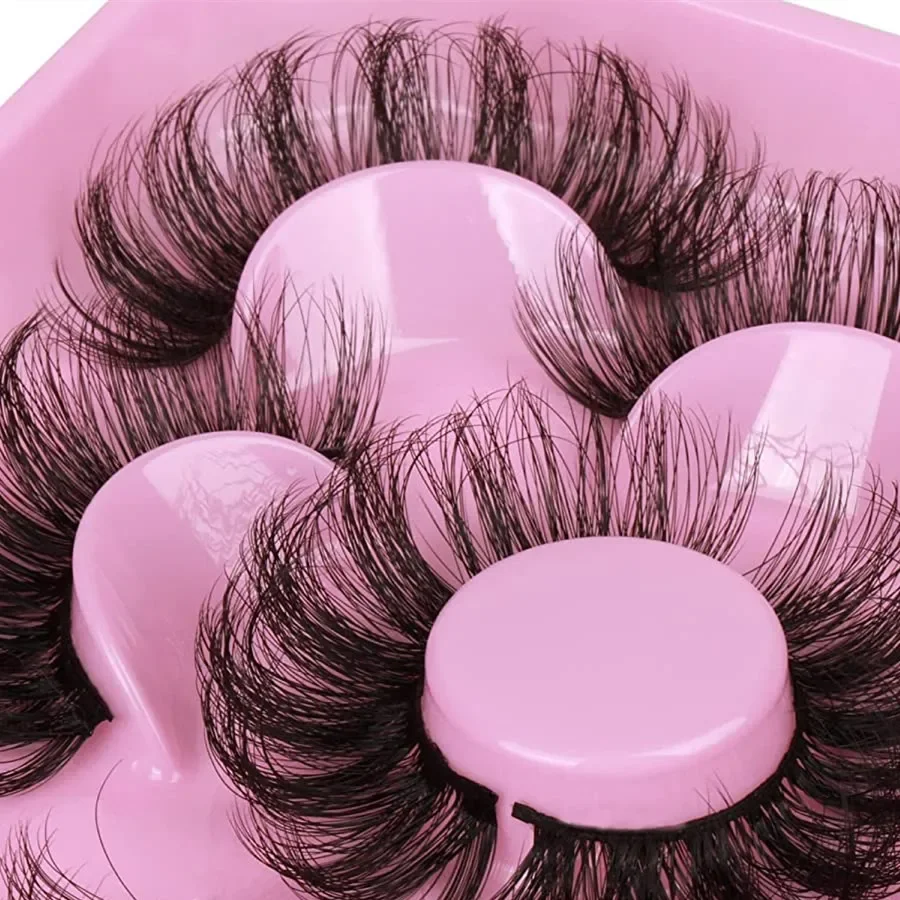 5 Pairs Russian Strip Lashes Fluffy Mink Lashes 3D False Eyelashes Russian Volume Eyelashes Fake Eyelash Extension Make Up