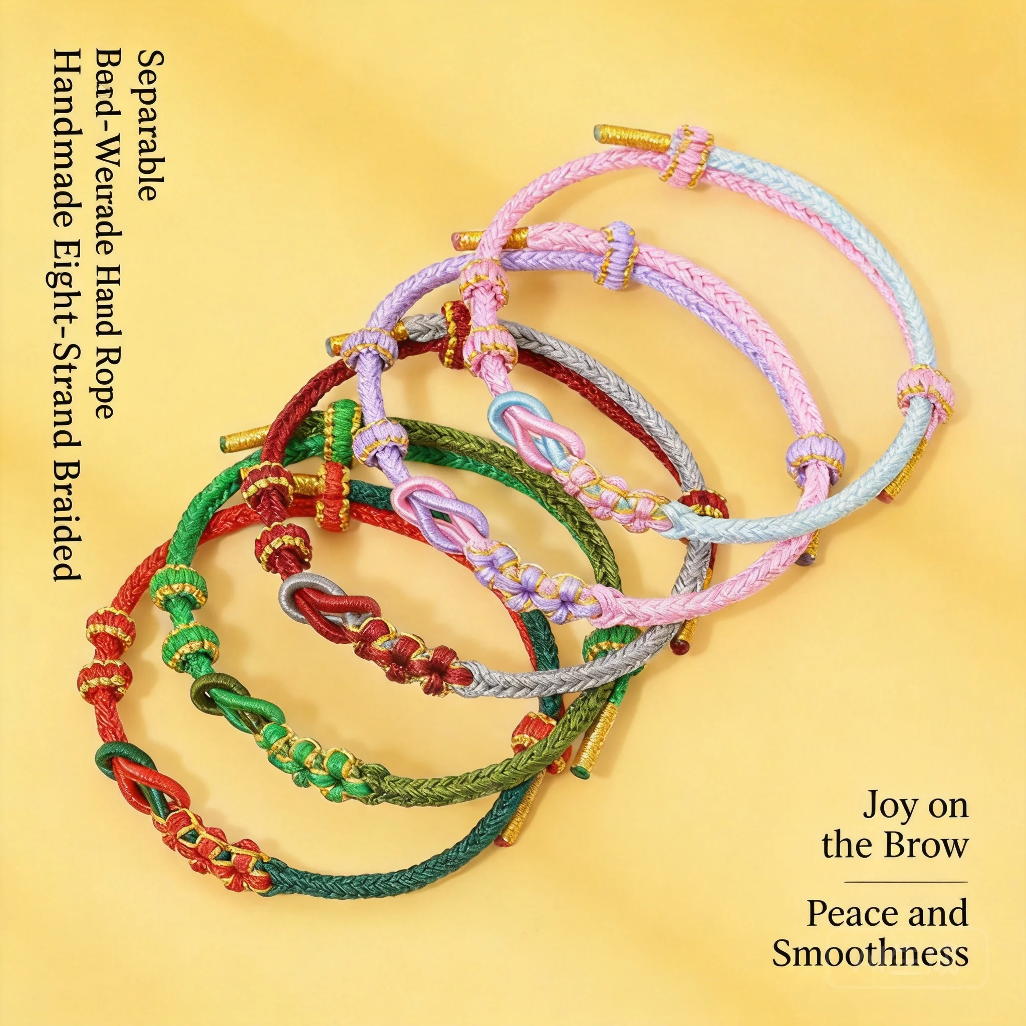 

Chinese Style Hand Woven Lucky Peach Knot Bracelet Adjustable Couple Matching Bracelet Good Luck Blessing Fortune Attracting Bra