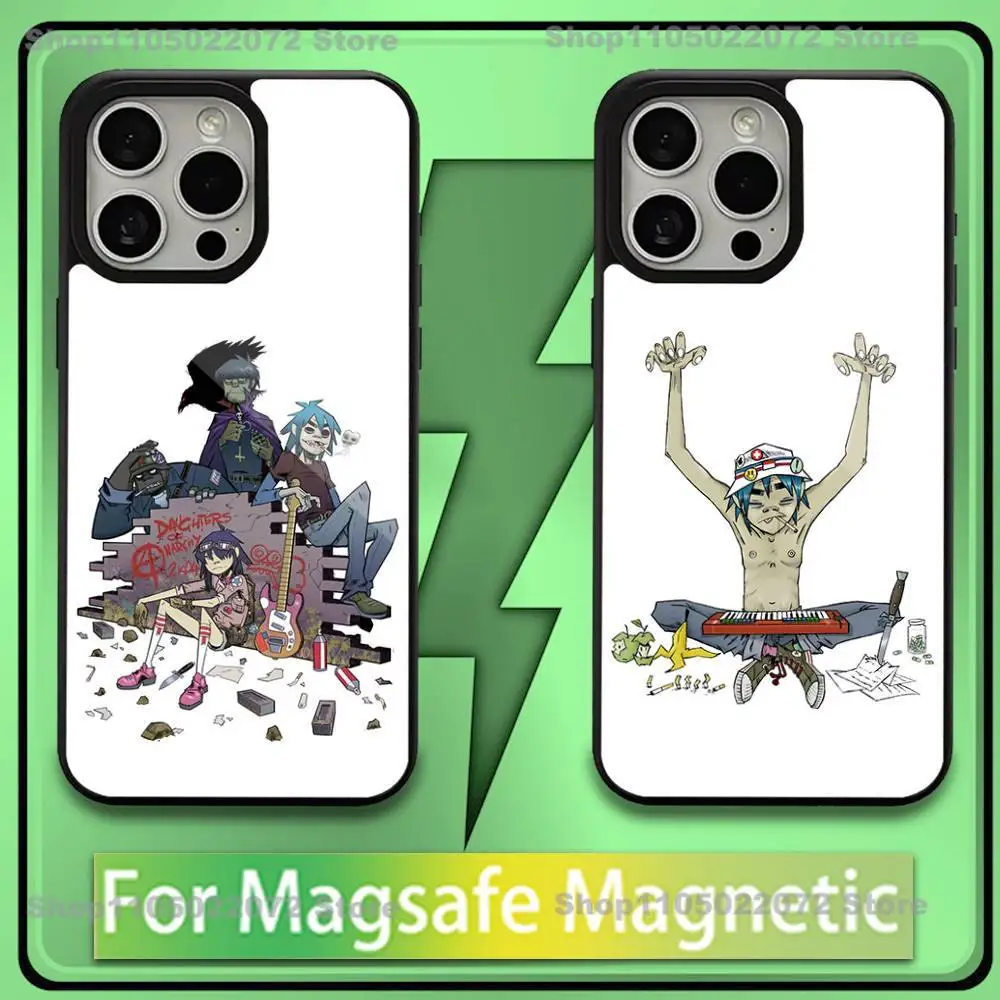 

G-Gorillaz Band Demon Days Phone Case For iPhone 16,15,14,13,12,11,Plus,Pro,Max,Mini Soft Magesafe Magnetic Wireless Charge