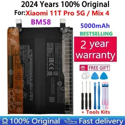 2024 Years BM58 Original Replacement Battery For Xiaomi 11T Pro 5G Mix 4 Mix4 5000mAh Mobile Phone Batteria Fast Shipping