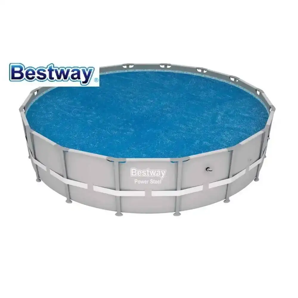 58253E Bestway Cubierta solar para piscinas de 462 cm para piscinas de 4,88 m y 4,57 m usando energía solar para calentar el agua y evitar que el calor de la escape