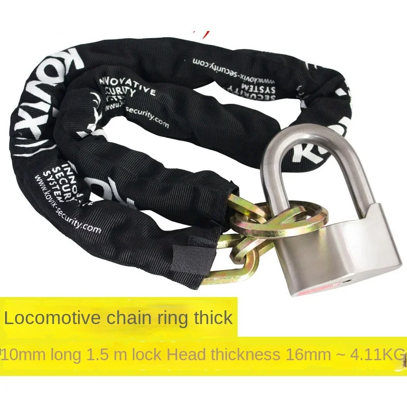 Motorcycle Lock Chain  Electric Vehicle Anti-Theft Locomotive Chain Manganese Steel Ring Thick