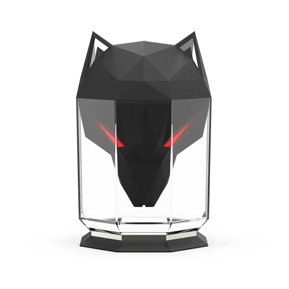 Umidificatore Wolf da 600 ml Spruzzatore elettrico portatile USB a nebbia fredda con luce a LED per l'home office