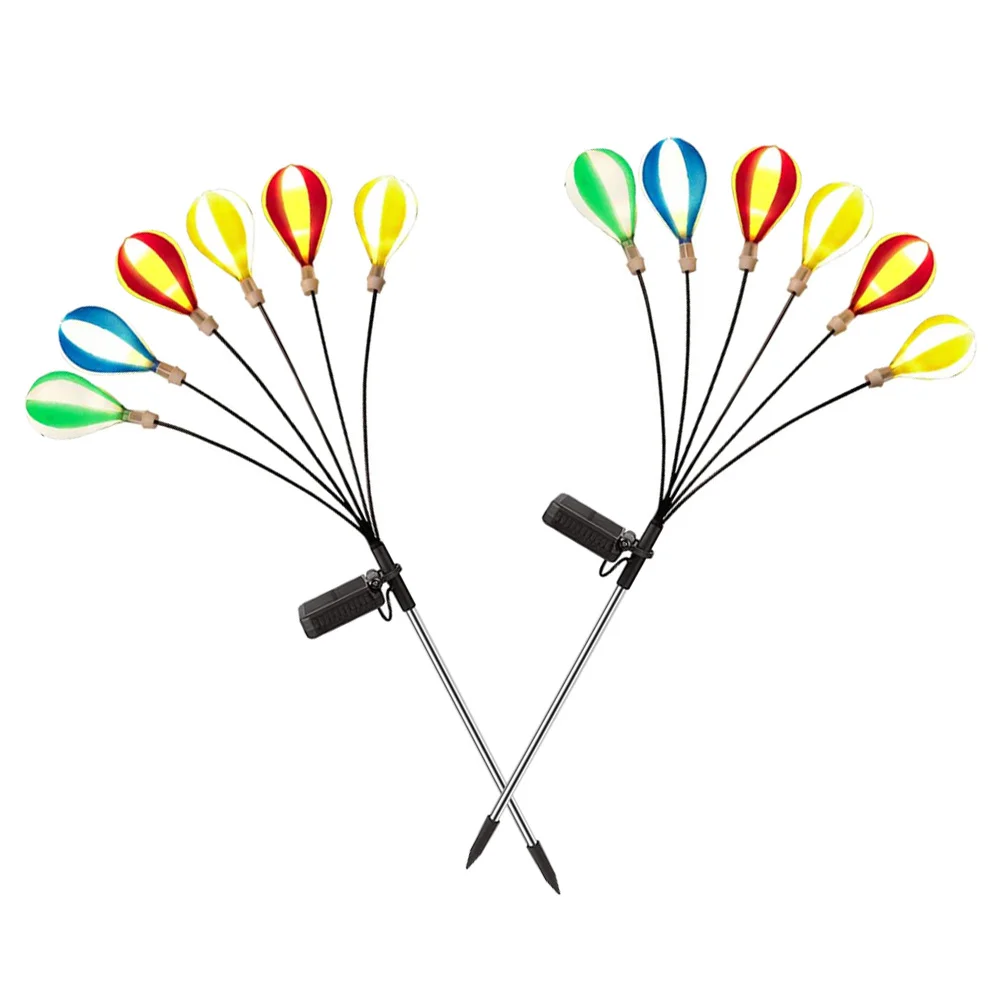 

2pcs Solar Hot Air Balloon Lights Outdoor Garden Decorative Metal Yard Waterproof Patio Lawn Powered Landscape Lighting