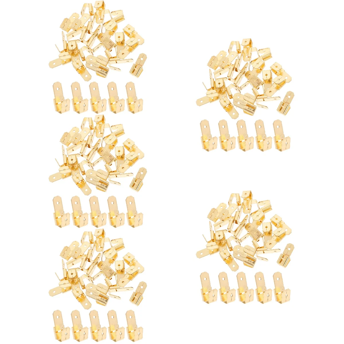 

5pcs 5 Count Female Spade Terminals Crimp Connectors Fork Wire Disconnect Wiring Kit