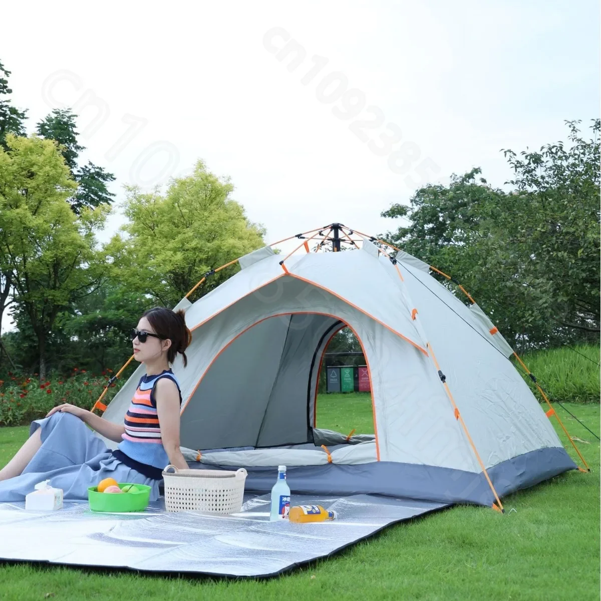 Tent Outdoor Camping Thickened Mosquito proof Outdoor Camping Equipment Mosquito proof Sunscreen Fully Automatic Portable Double