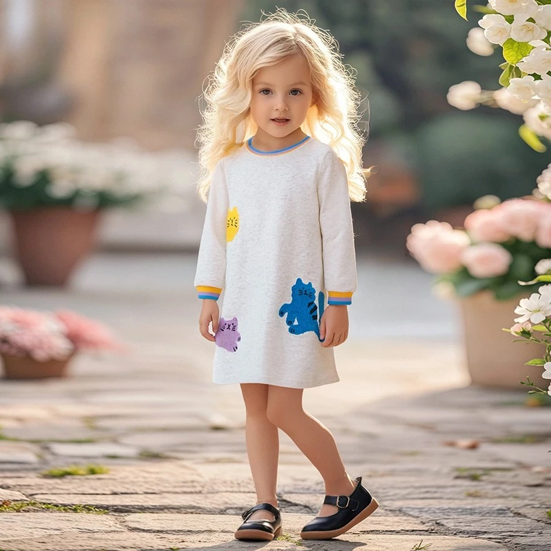 

2025 Autumn Long Sleeved Girl Dress Party Gift for Niece Cute Children's Dress Toddler Girl Clothes
