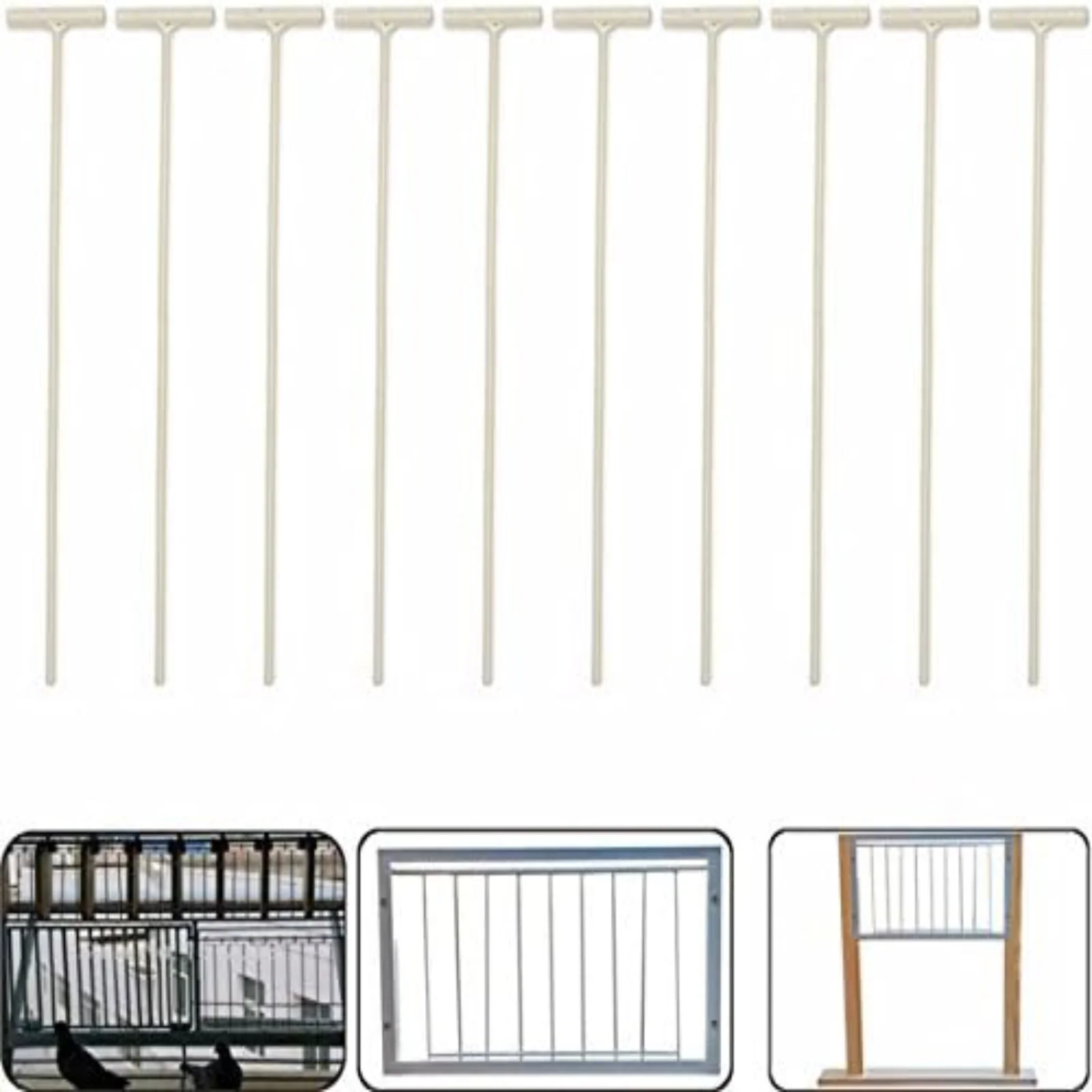 

10Pcs Racing Pigeon Birds Entrance T Traps Removable Door Wire Bars for Birds Cage Lawn Porch Iron 4x25.5cm