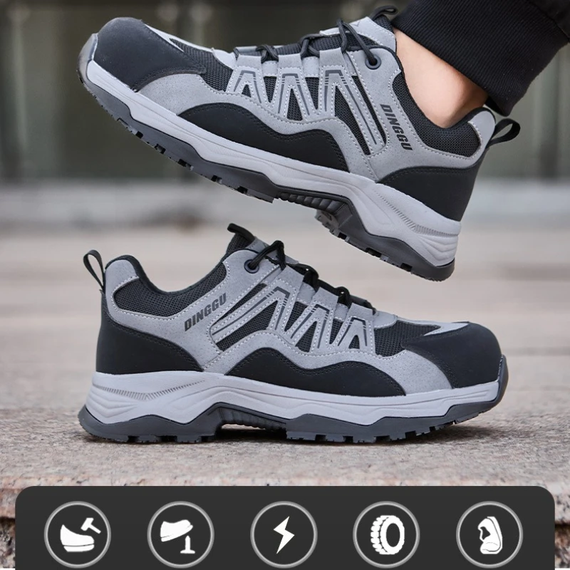 

Insulation Work Shoes Men Protection PVC Plastic Steel Toe Labor Shoes Industrial Security Work Boots Breathable Safety Sneakers
