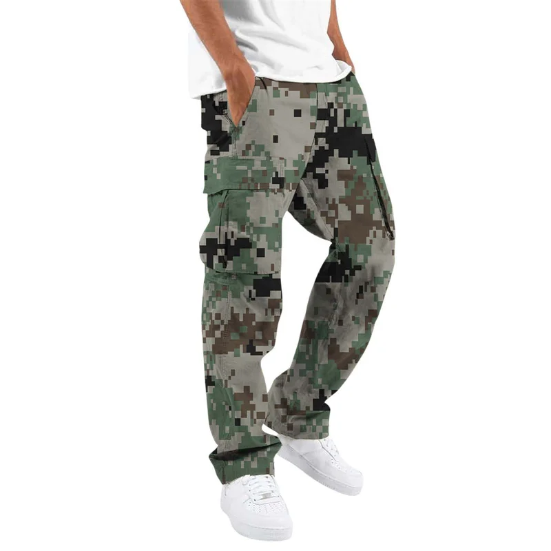 Frühling Herbst Herrenhosen Outdoor Jogger Tarnmuster Gerade Hosen Herren Schnelltrocknende Mehrtaschen-Cargohosen Herren Sweathosen – Detail 4