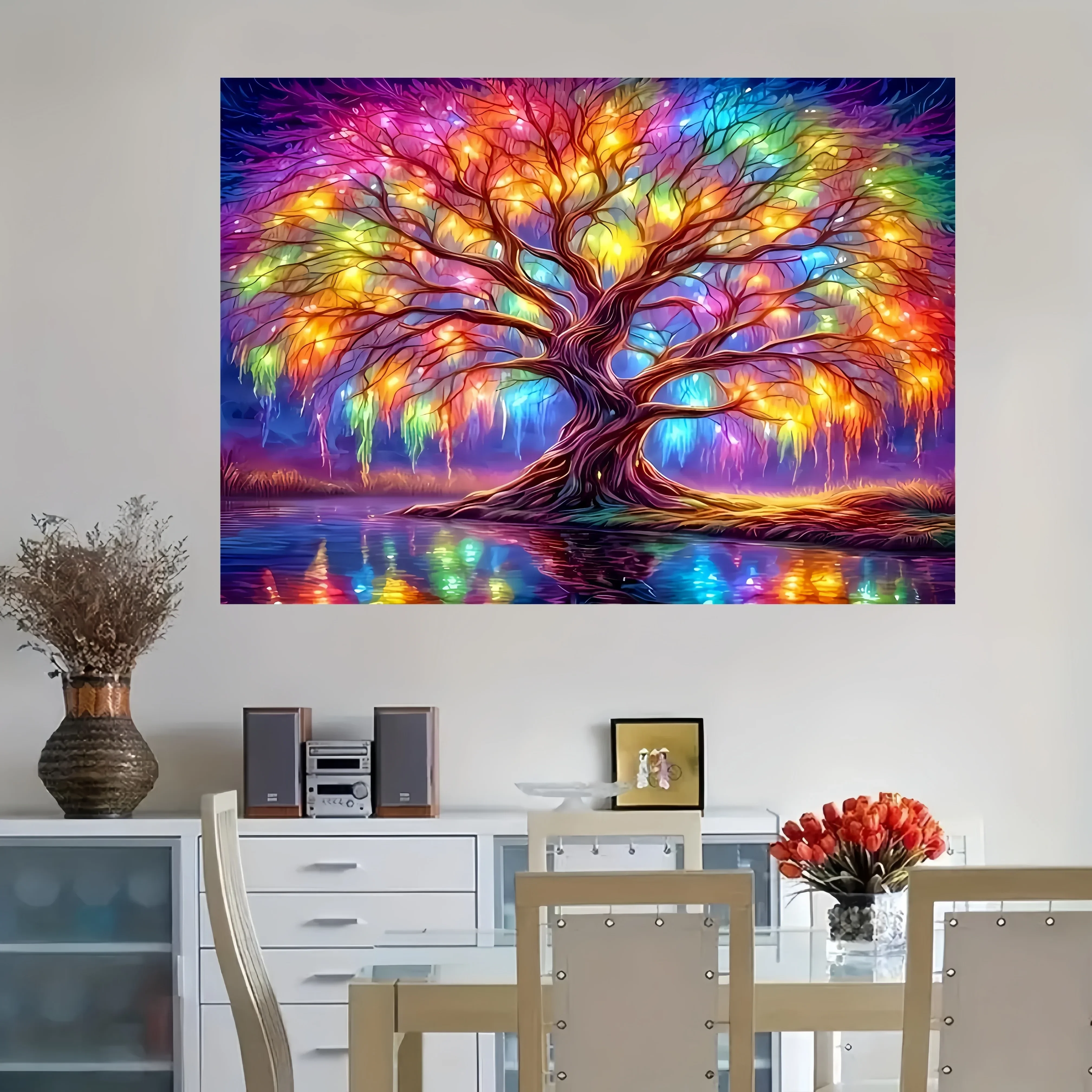 Baum des Lebens Holzpuzzle 1000/500/300 Teile Puzzle Anspruchsvolle Familienaktivität Bodenspiel für Spielzimmer Schlafzimmer Wohnzimmer