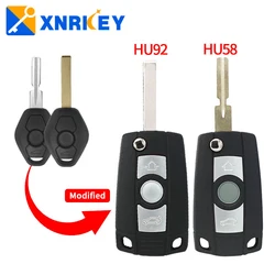 XNRKEY 3 Buttons Modified Remote Flip Key Shell for BMW E46 E36 E38 E39 E83 E53 Z3 Z4 X3 X5 325i 3 5 7 Series HU92/HU58 Blade