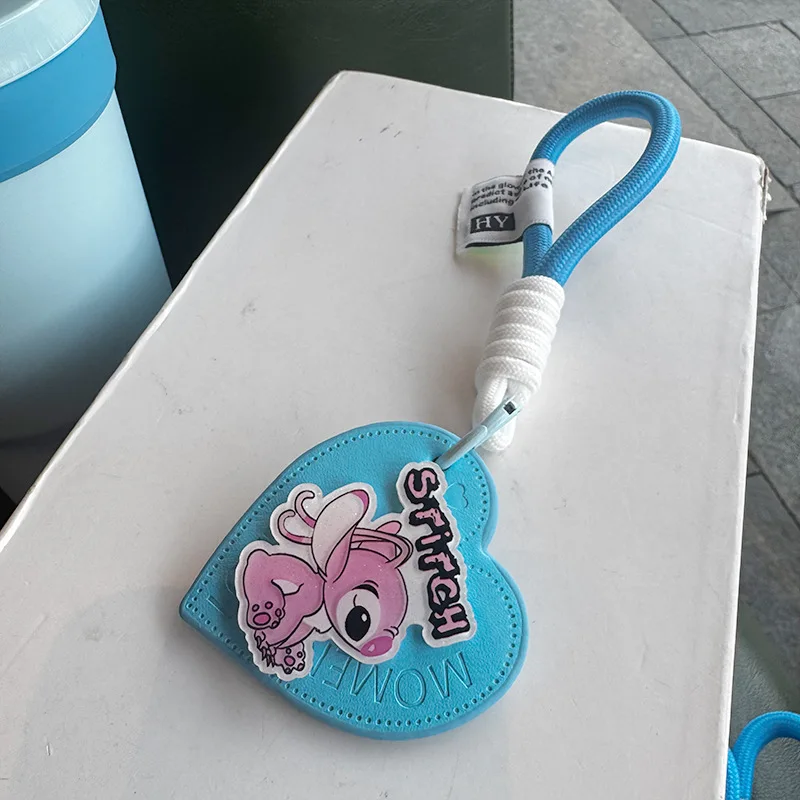 アニメリロとスティッチ織りキーホルダーバッグペンダント車のキーホルダークリエイティブバッグチャームアクセサリーキーリング誕生日装飾ギフト