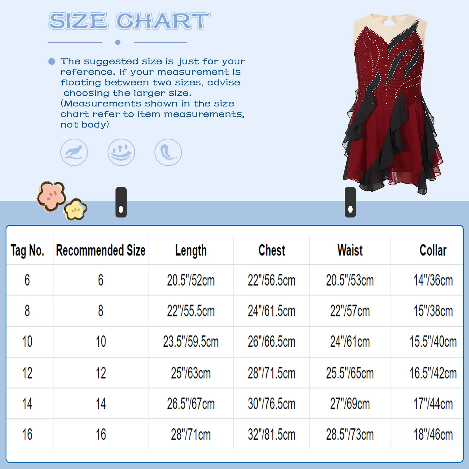 Kids Girls Figure Skating Costume Ballet Dance Gymnastics Leotard Tutu Dress Sleeveless Rhinestone Ruffle Performance Dancewear