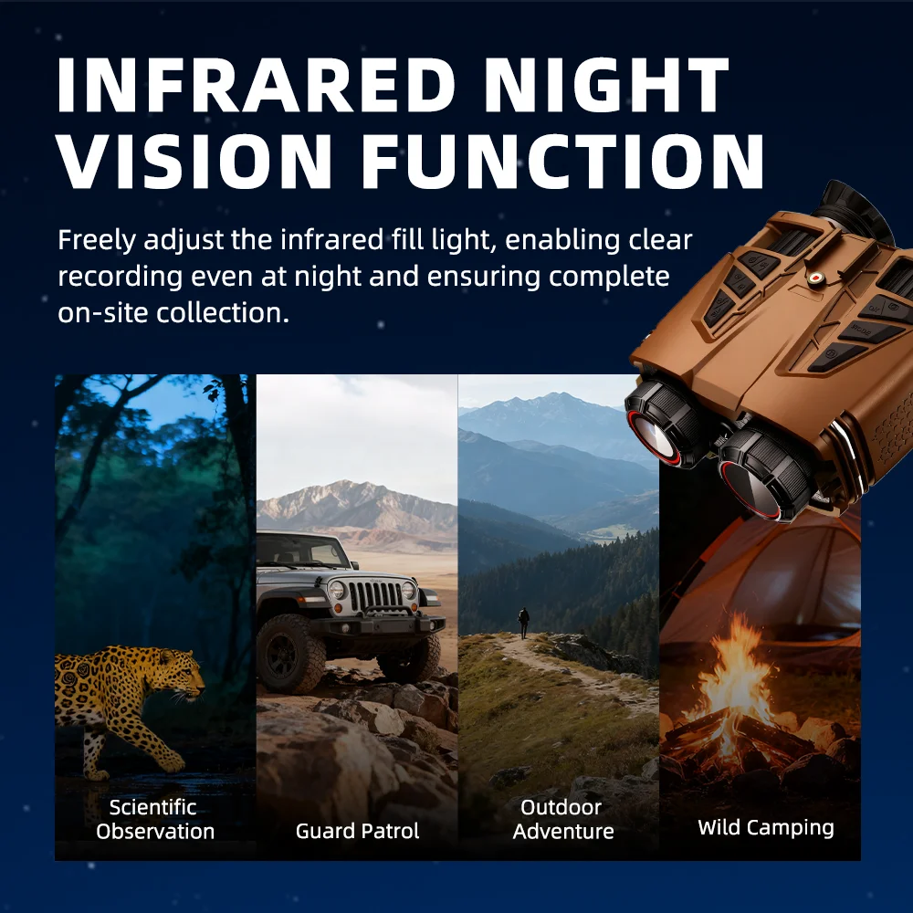 4K Night Vision Binoculars Head-Mounted Infrared Goggles UHD WIFI Digital Telescope Camera for Hunting Camping Outdoor Adventure