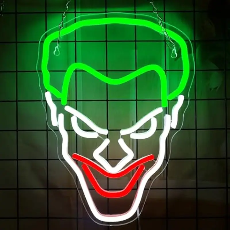 

Неоновая вывеска Joker для украшения стен, аниме светодиодный Lights, украшение игровой комнаты, для дома, бара, работает от USB, неоновая лампа с регулируемой яркостью, художественные знаки