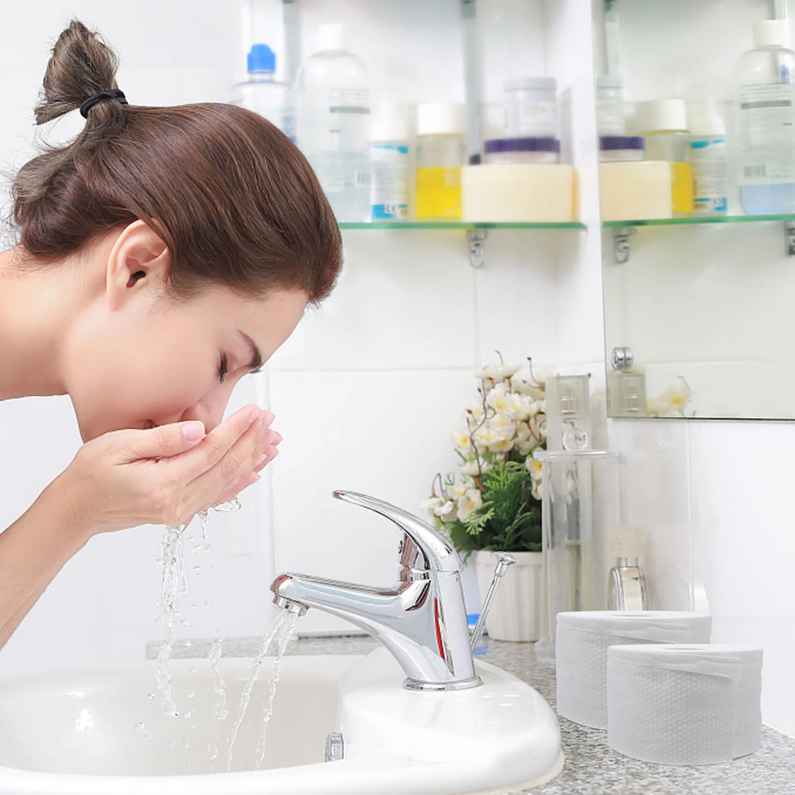 Wegwerpreinigingshanddoek Gezichtsreiniging Gezicht Huidverzorging Tissue Scrubber Tool Verdikte meisjescosmetica Verwijderen van wasdoekjes