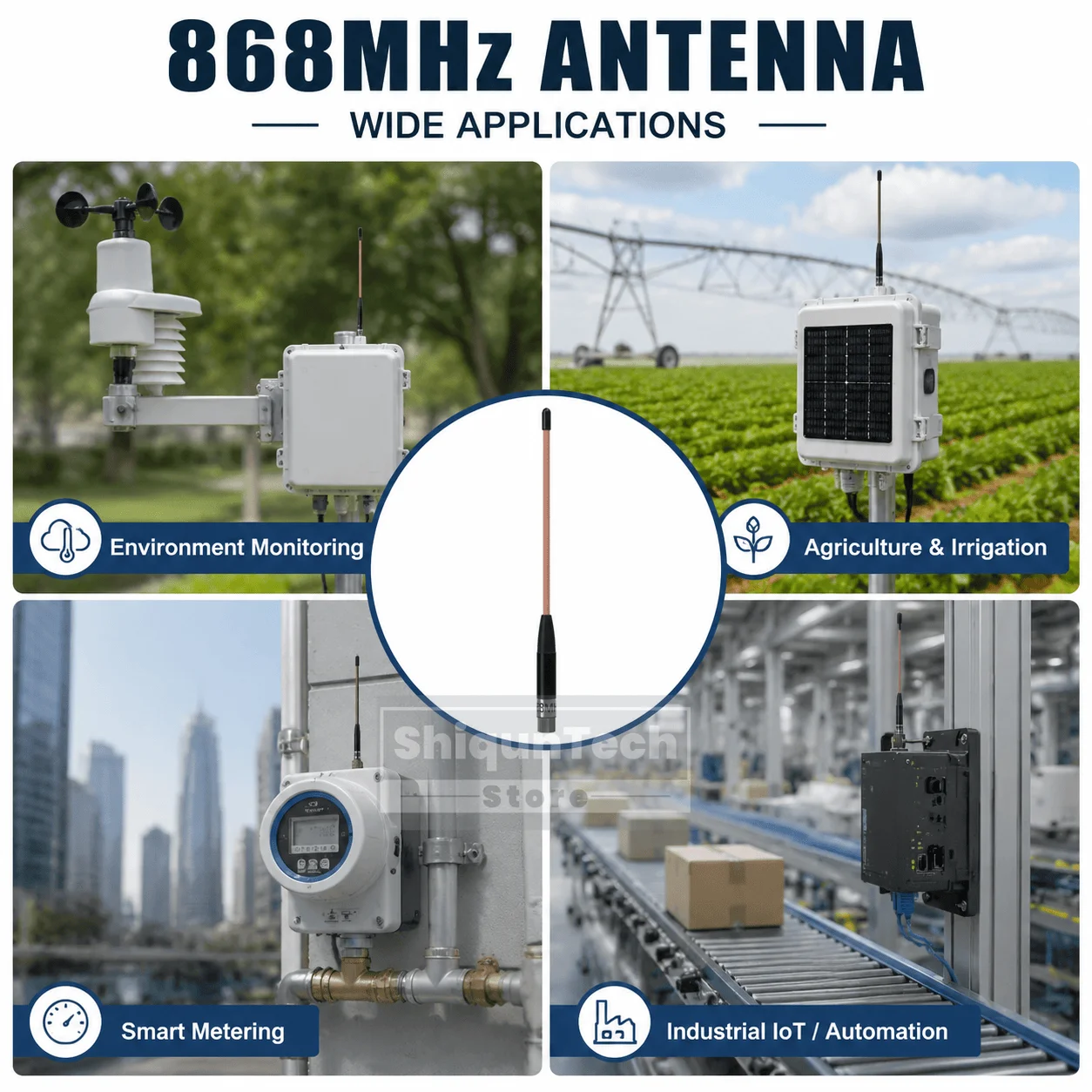 868MHz LoRa Soft Whip Antenna SMA Male Connector High Gain 10dBi RF Antenna Suitable For LoRaWAN gateways wireless sensors 1/2PC view 6