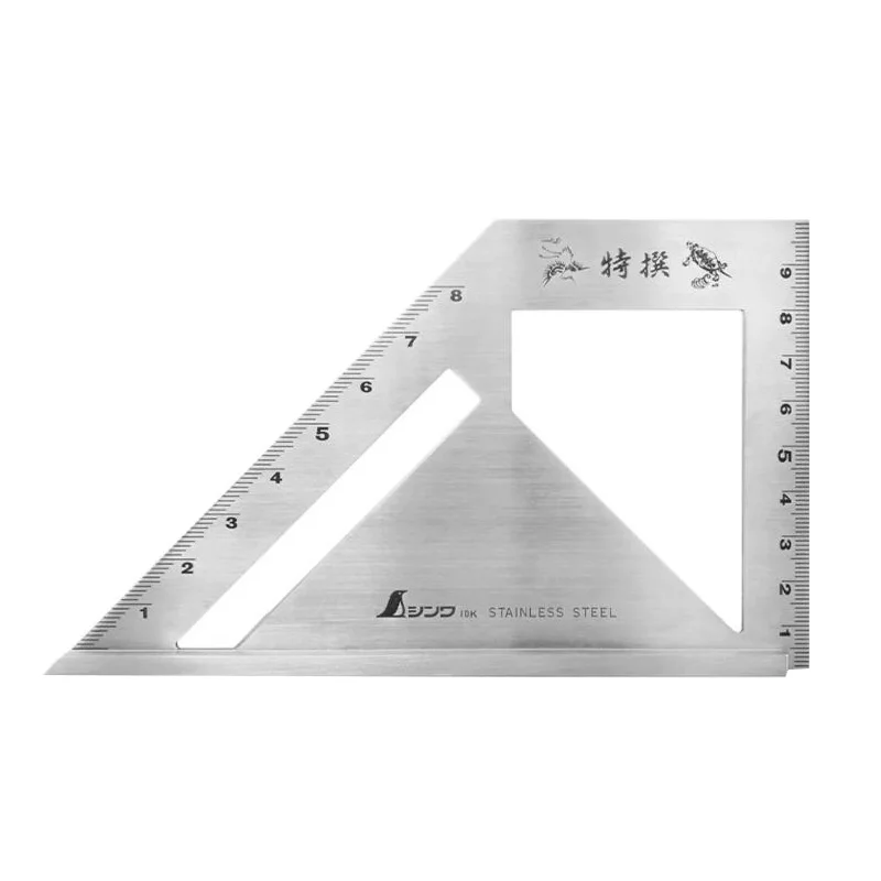 Shinwa 45 degree 90 degree square stainless steel square high precision 62081 thickened multi-function woodworking ruler