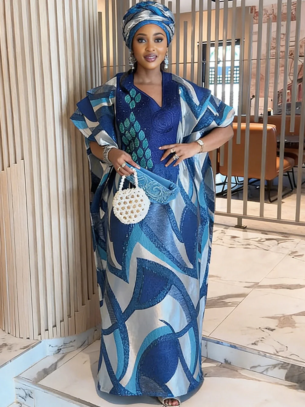 

African Party Dresses for Women Abayas Traditional Africa Clothing Dashiki Ankara Bazin Gown Robe Muslim Kaftan Maxi Long Dress