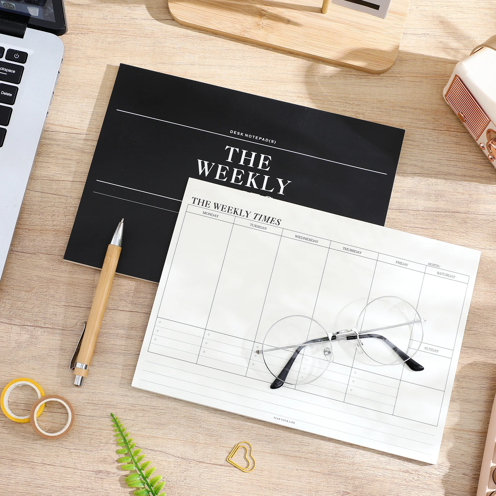 2Pcs Office Schedule Notebook Weekly Monthly Planner Notepad Organizer Daily Notes Reminder Planning Paper