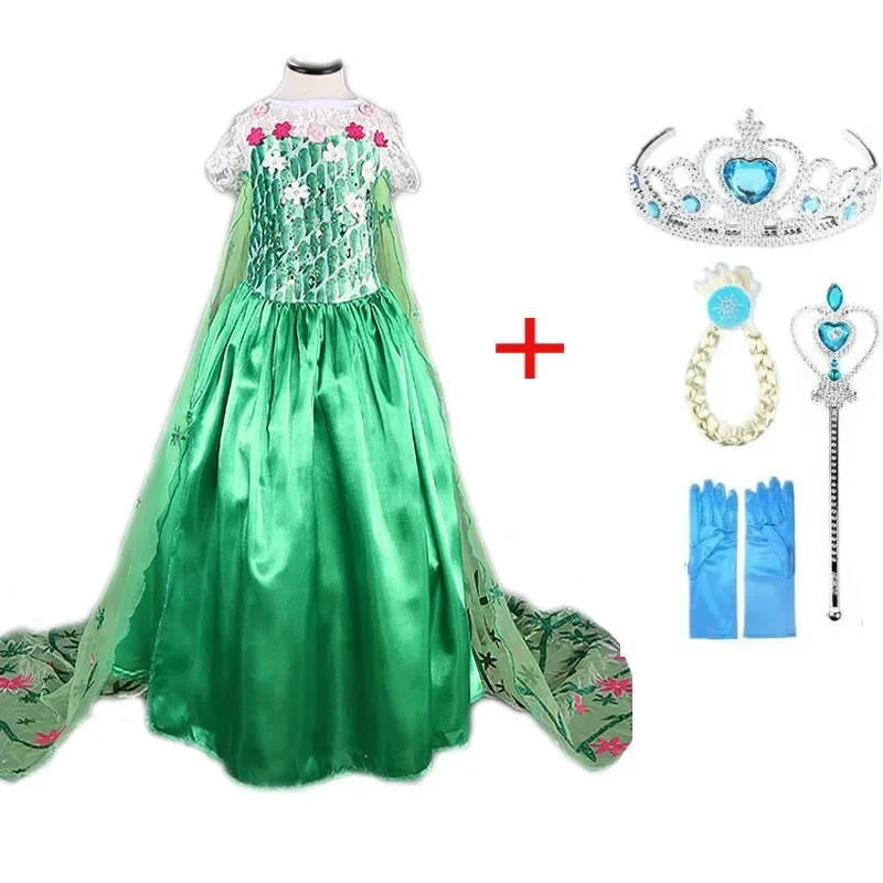 Vestidos de niña de marca de verano, ropa para bebé y niño, vestido de princesa Anna Elsa, disfraz de Reina de la nieve, disfraz de fiesta para niños, ropa de Halloween}