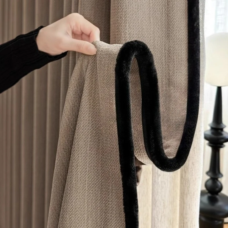 American Retro Curtains Solid Color Green Cream Curtain Luxury Living Room Blackout Curtains Bedroom Minimalist Curtain Занавес