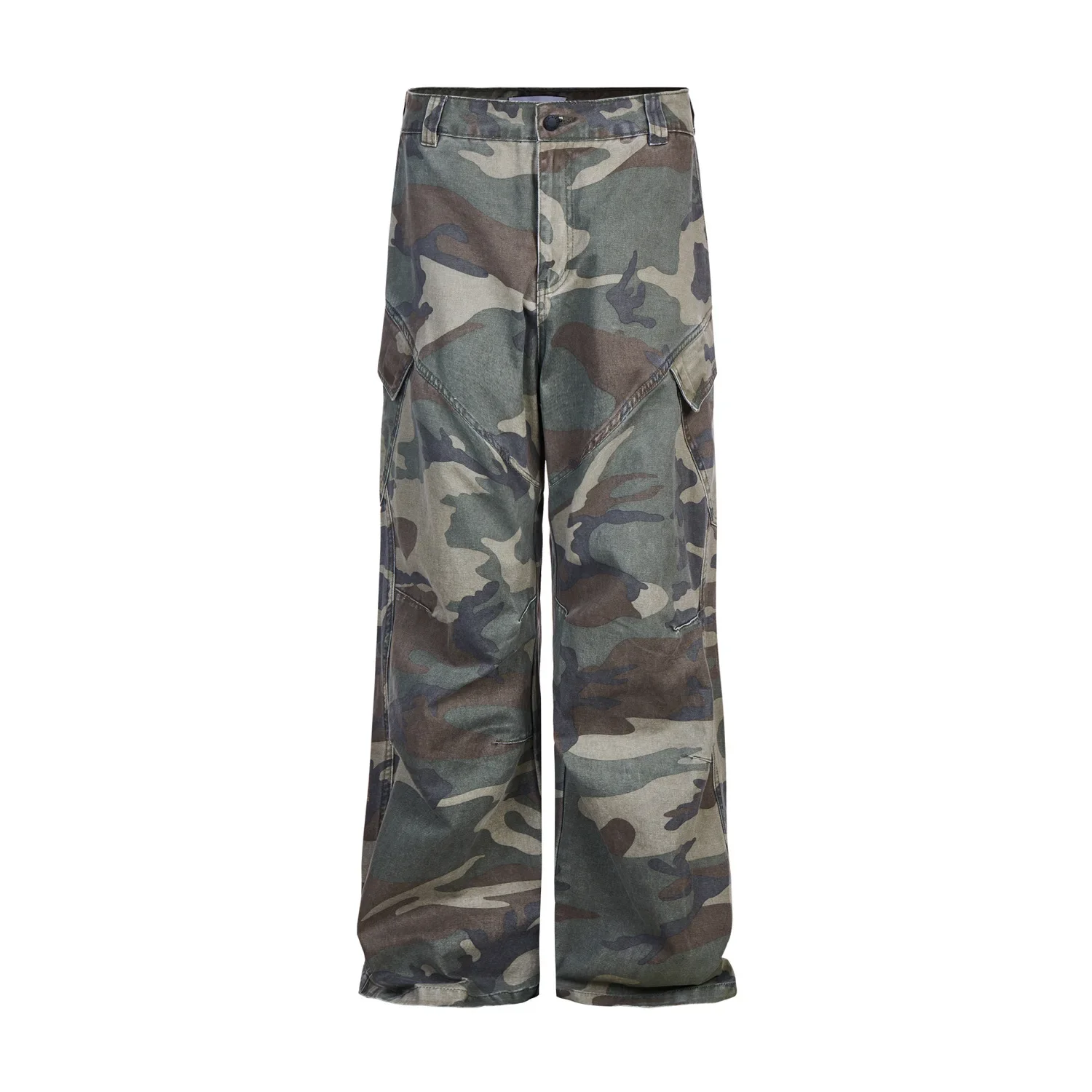 

MADE EXTREME Maple Leaf Vintage Multi-Pocket Overalls Street Loose Camouflage Trousers