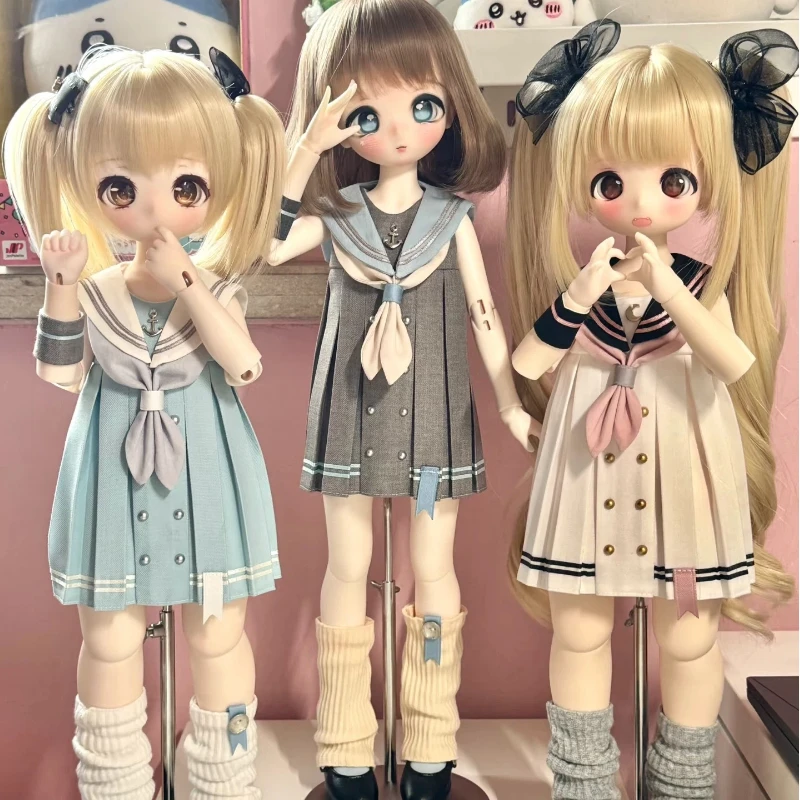 

Одежда для кукол BJD 1/4: платье с матросским воротником, милое, в стиле кавайи, в стиле Xiongmei, подходит для тел Msd/Mdd, 16-дюймовых кукол BJD 1/4.