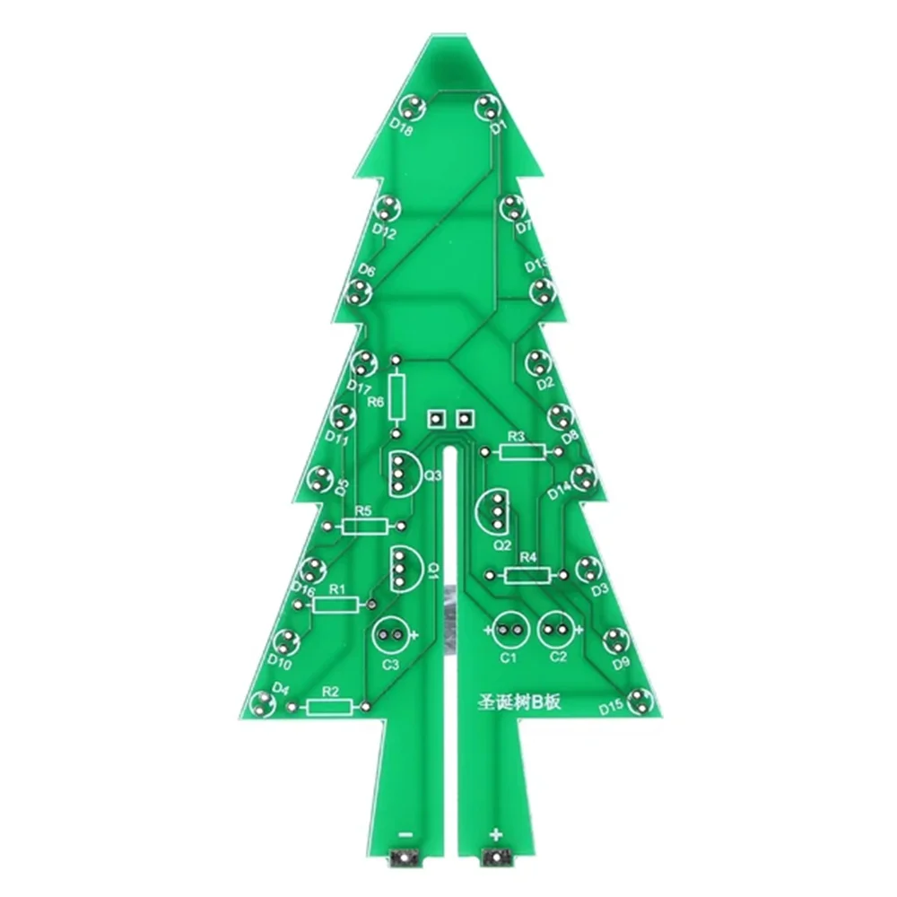 3D Christmas Tree Colorful LED Flash Kit With Transparent Cover Acrylic case box +USB Cable DIY Electronic Kit making kit