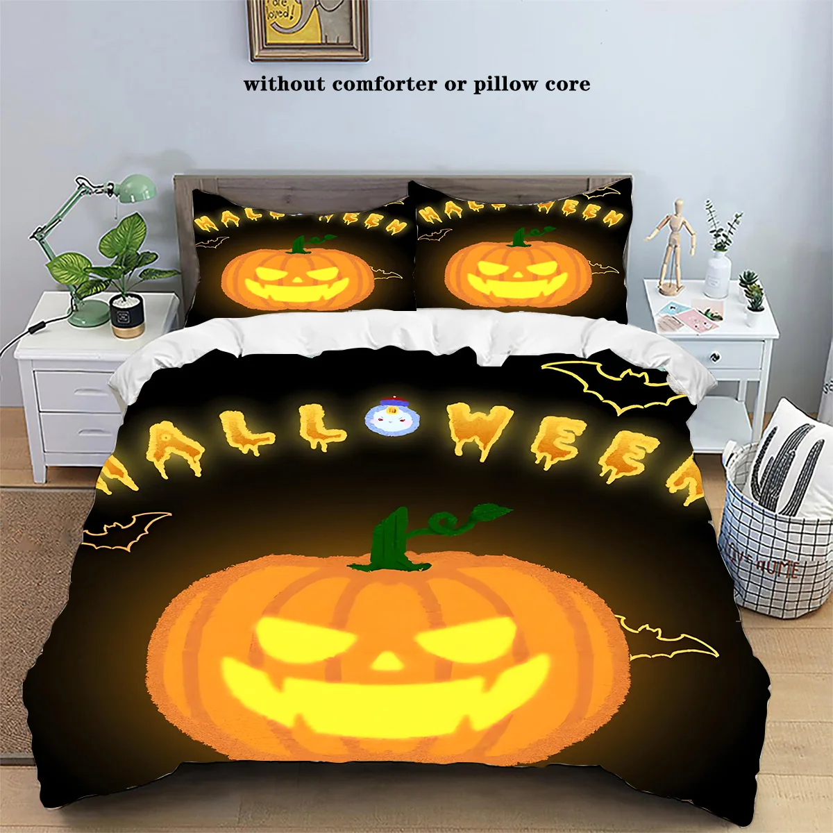 Halloween Duvet Cover Set Halloween Sorceress Ghost Quilt Cover Pillowcase Set Bedding Set Queen King Size