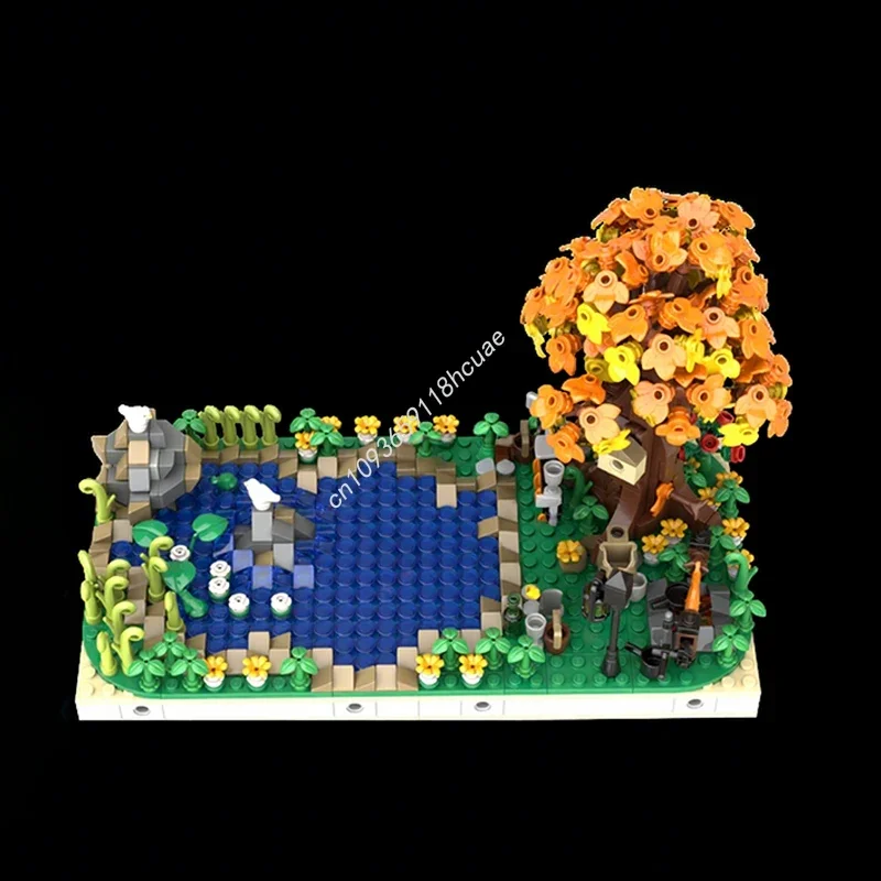 

992pcs MOC Medieval fishing by the pond Castle Building Blocks Christmas Gift Engineering thinking toys Challenging DIY Assembly