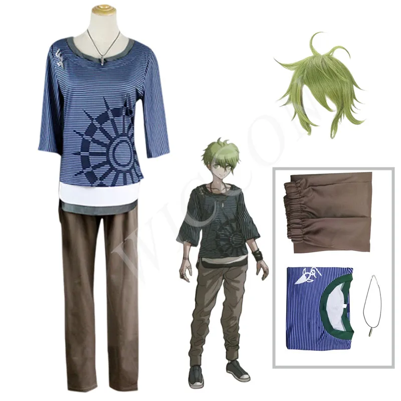 Rantaro Amami Cosplay Traje para Anime Game, Danganronpa V3, Rantaro, Terno Uniforme, Roupas, T-shirt, Calças, Colar, Novo, 2023