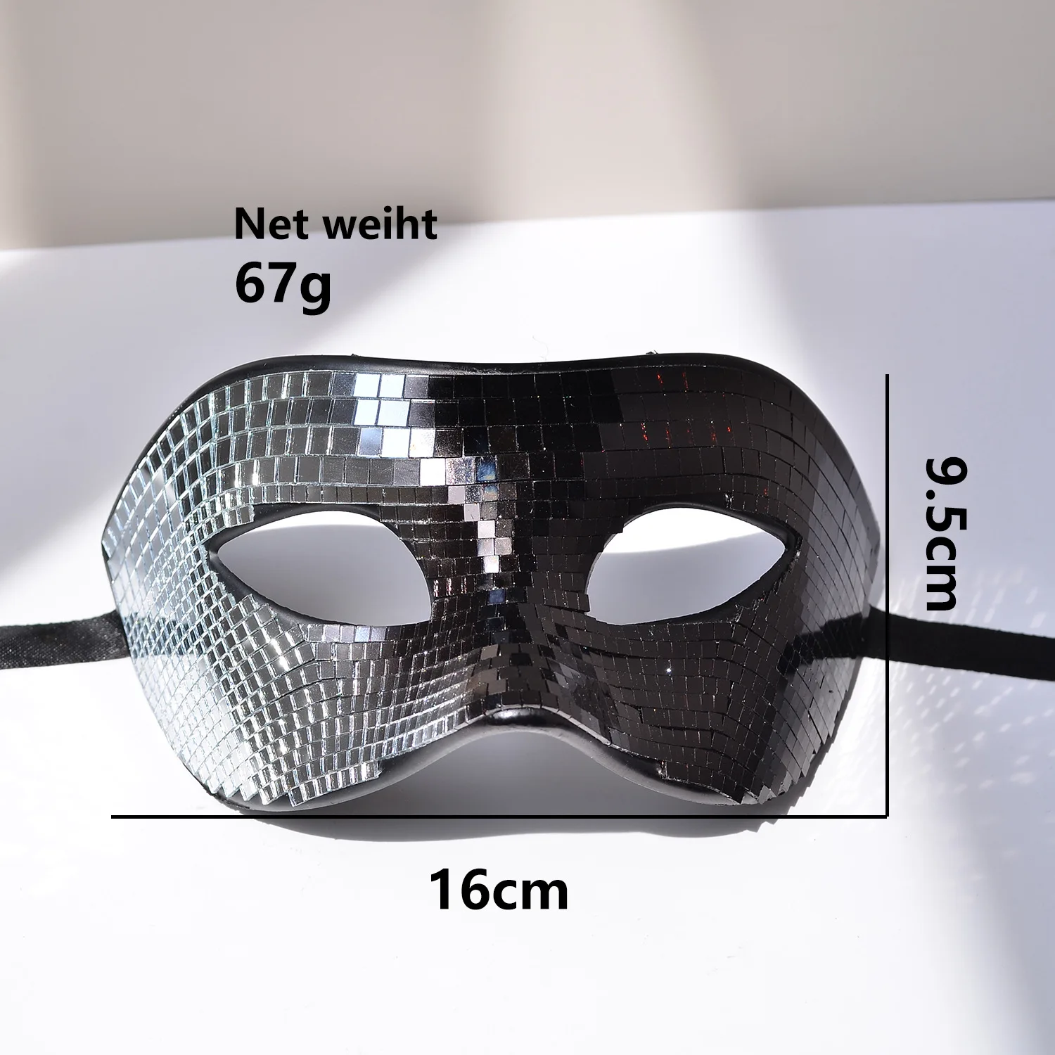 Women Disco Ball Glitter Face Mask Men Glass Mirror Half Face Jewelry Mask Disco Halloween Party  Wearing Bling Bling Decoration