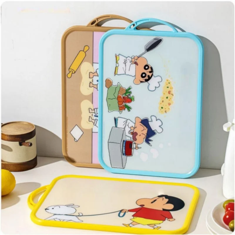

New Crayon Shin chan vegetable board household kitchen plastic adhesive board cutting board double-sided fruit chopping board
