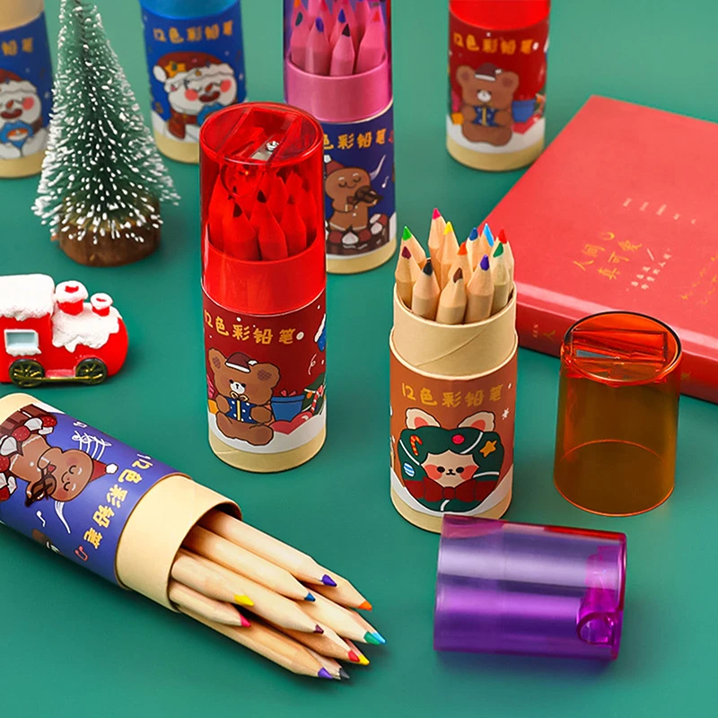 6/12 ชิ้นดินสอคริสต์มาสดินสอไม้สําหรับเด็กเด็ก Kawaii เครื่องเขียน Back To School อุปกรณ์สํานักงาน
