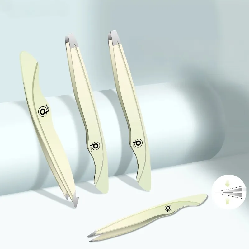 Cmgf high precision eyebrow clip small tweezers eyebrow trimming beard pulling tool, stainless steel false eyelash clip set