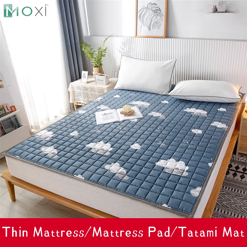 

Machine Washable Thin Mattress Tatami Anti-Slip Protective Mat Four Seasons Single Double Student Dormitory Mattress Bed Cover