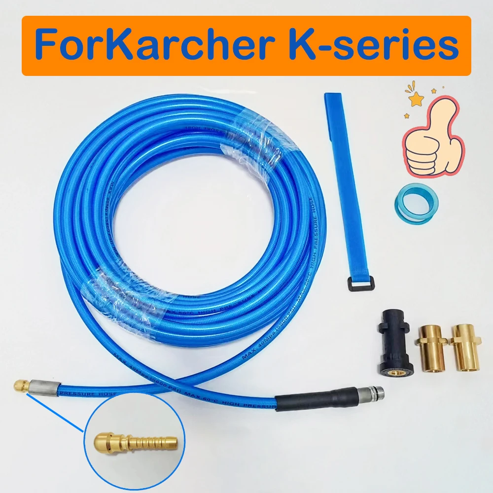 0.5~40M High Pressure Washer Hose Washer Water Cleaning Hose Pipe Cleaner Kit with Adapter for Karcher K2-K7 Washers Nozzle